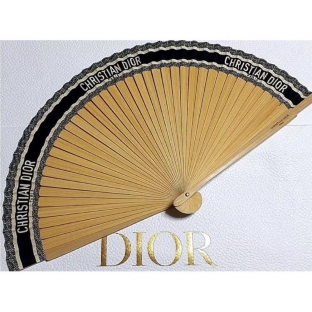 Dior Bamboo Fan with Black Accents